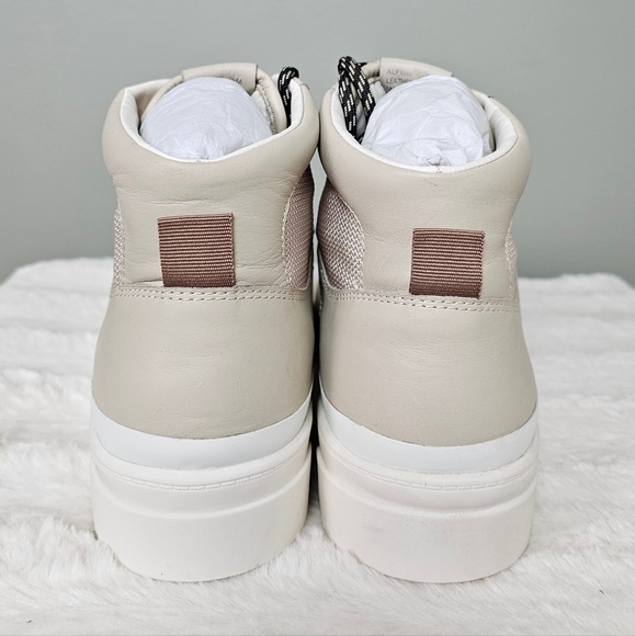 Womens Miz Mooz Alpyne High Top Leather Platform Sneaker - Cream 8 - Picture 6 of 13